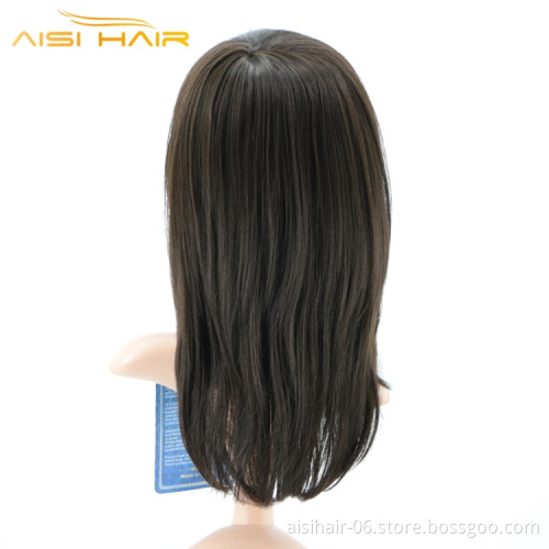 Aisi Hair Top Selling Long Straight Wave Lace Front With Bangs For Black White Women Synthetic Extensions Human Hair
